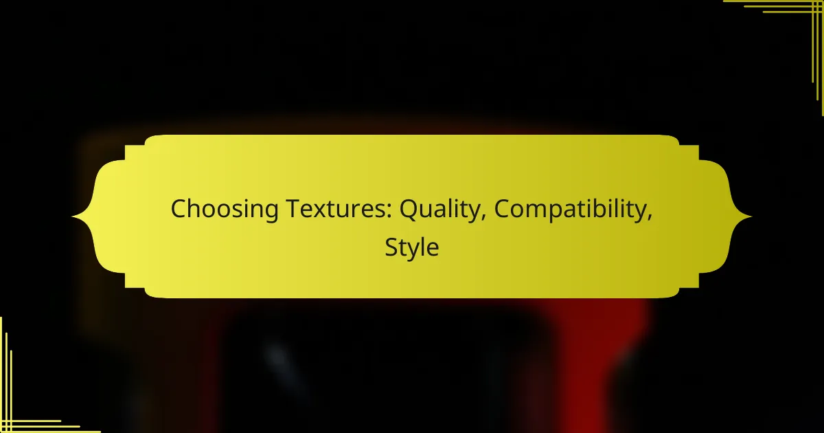 Choosing Textures: Quality, Compatibility, Style