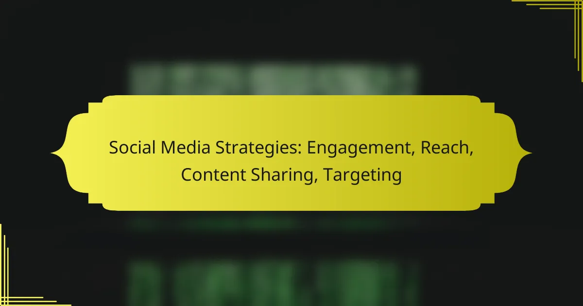 Social Media Strategies: Engagement, Reach, Content Sharing, Targeting