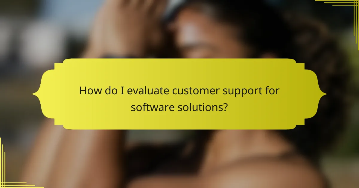 How do I evaluate customer support for software solutions?