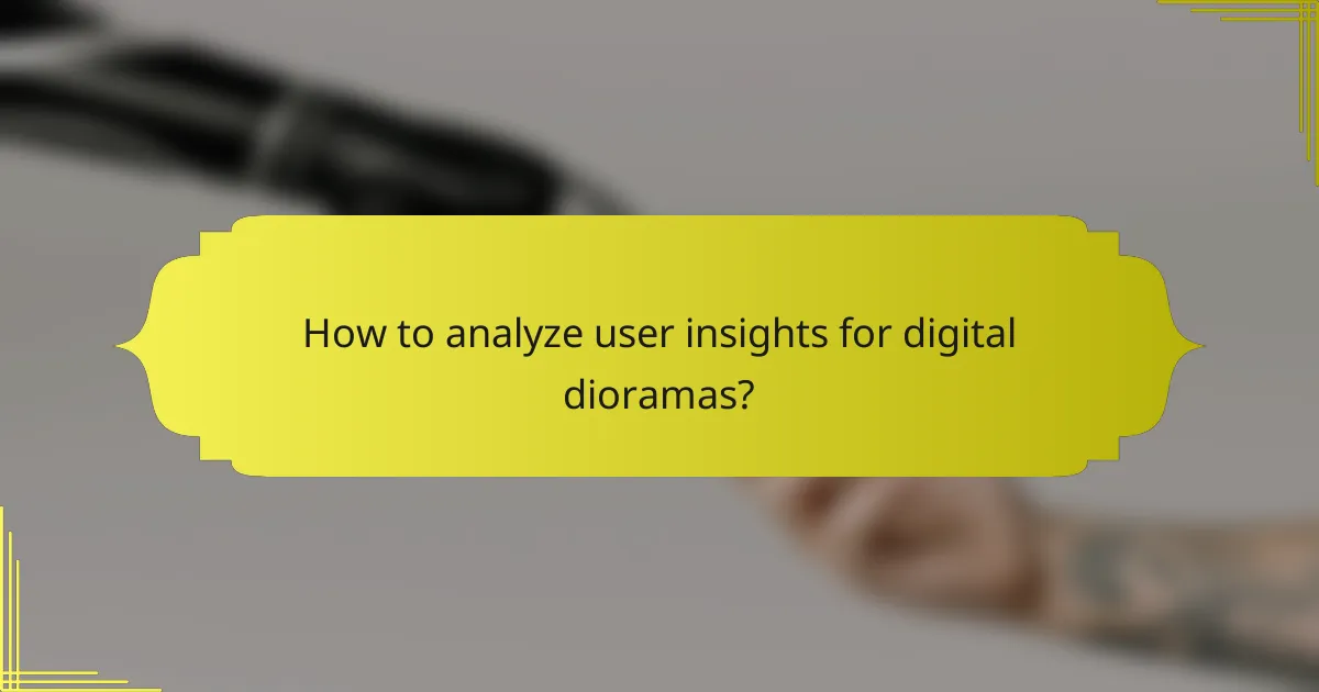 How to analyze user insights for digital dioramas?