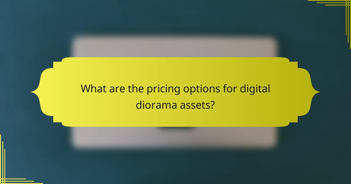 What are the pricing options for digital diorama assets?