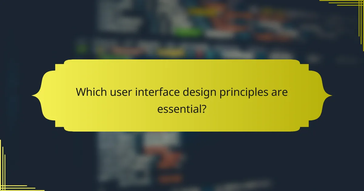 Which user interface design principles are essential?